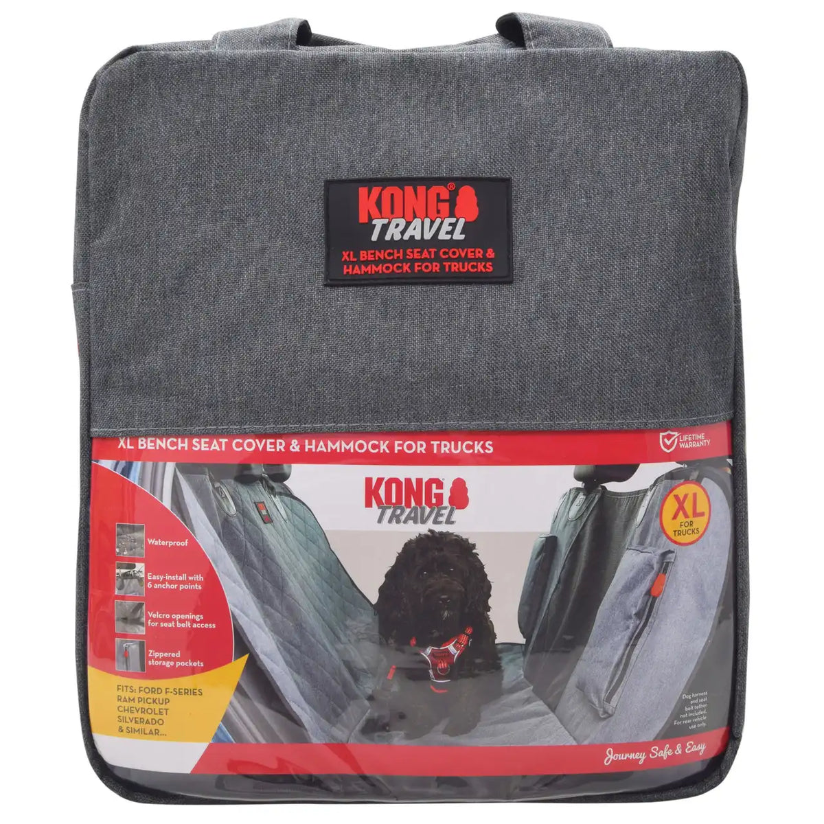 KONG 2-in-1 Bench Seat Cover & Dog Hammock for Trucks